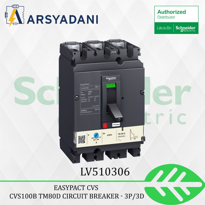 LV510306 - circuit breaker Schneider Easypact CVS100B TM80D 3P/3d ...