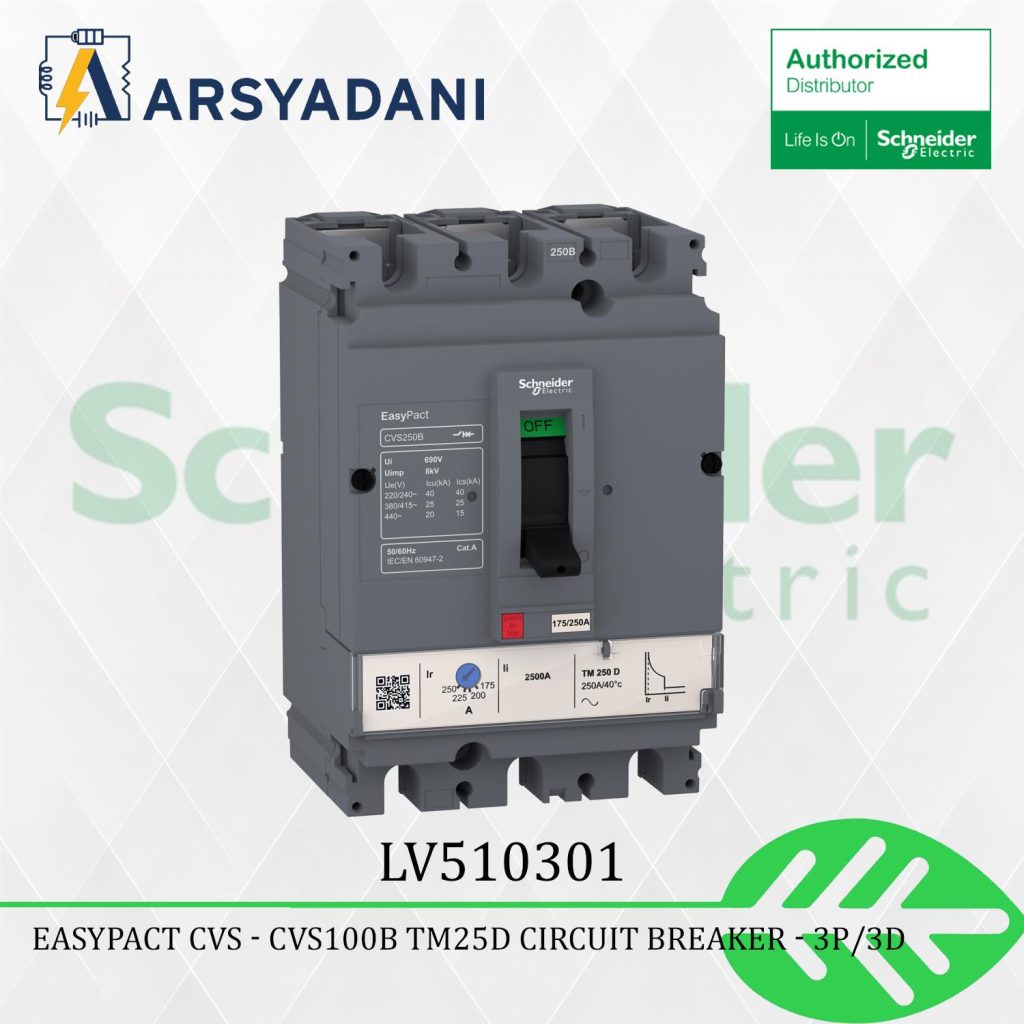 SCHNEIDER - LV510301 - circuit breaker Easypact CVS100B 3P 25A TM25D ...